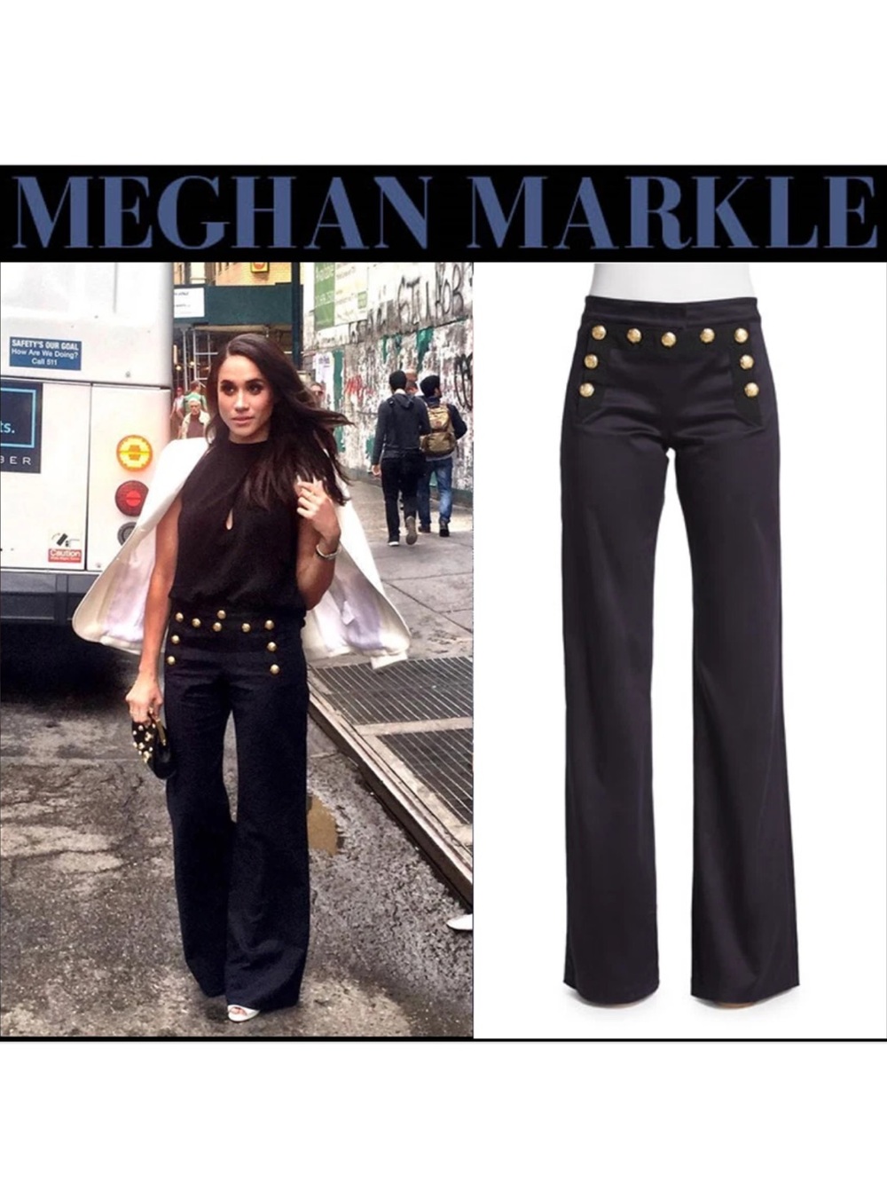 Veronica Beard 'Tide Line' Sailor Wide Leg Pants, US6, ASO Royal Celebrity 2